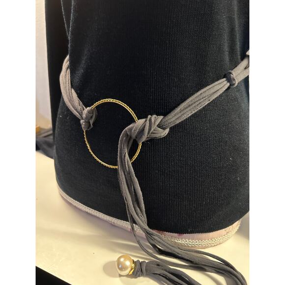 Hip belt in grey and gold handmade one size - Picture 2 of 8